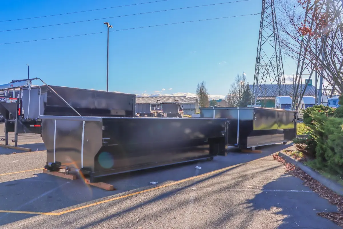 Roll-off dumpster ready for waste disposal at job site for Commercial Dumpster Rental in Alexandria